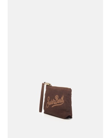MC2 St. Barth Pochette mini animalier marrone nera