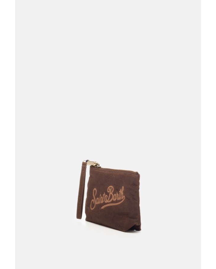 MC2 St. Barth Pochette mini animalier marrone nera
