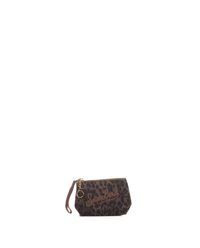 MC2 St. Barth Pochette mini animalier marrone nera