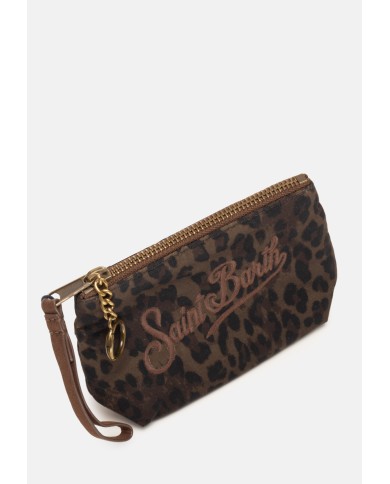 MC2 St. Barth Pochette mini animalier marrone nera