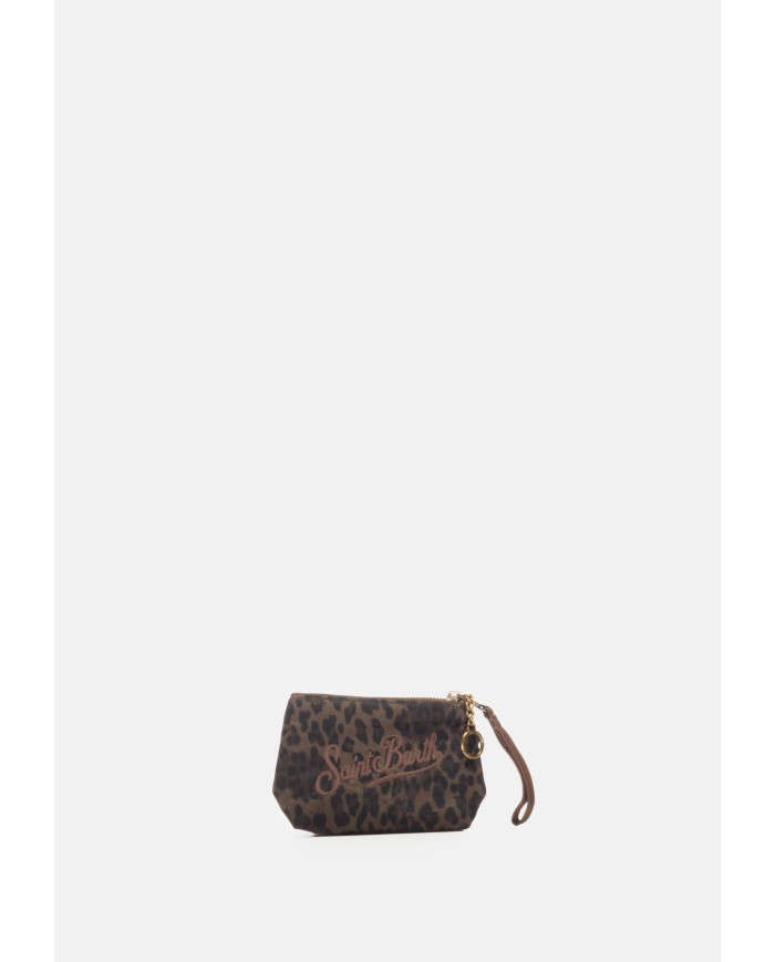 MC2 St. Barth Pochette mini animalier marrone nera