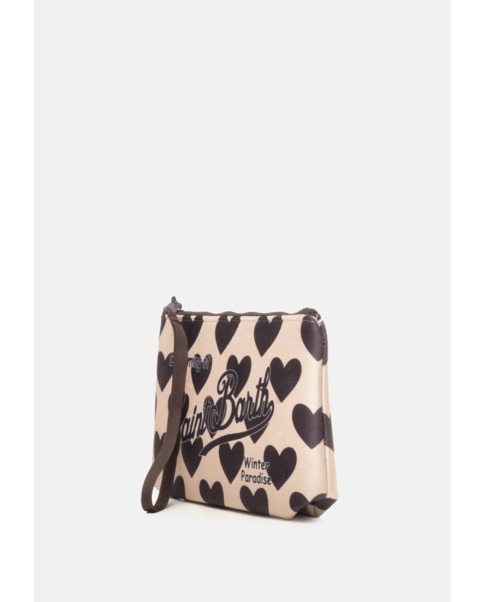 MC2 St. Barth Pochette donna cuori nera beige