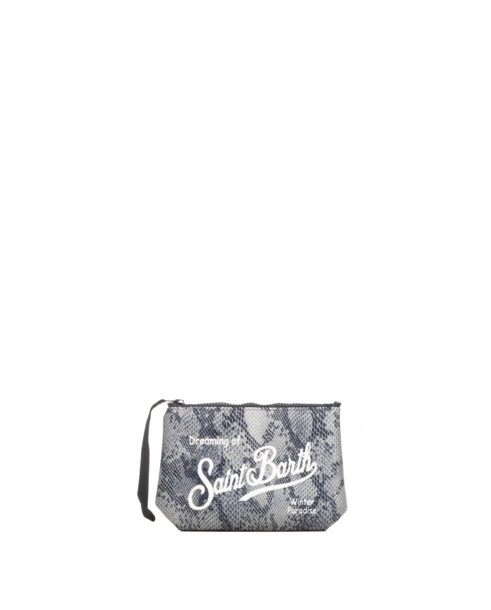 MC2 St. Barth Pochette donna pitonata griga nera