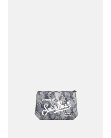 MC2 St. Barth Pochette donna pitonata griga nera