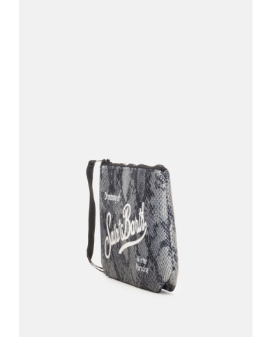MC2 St. Barth Pochette donna pitonata griga nera